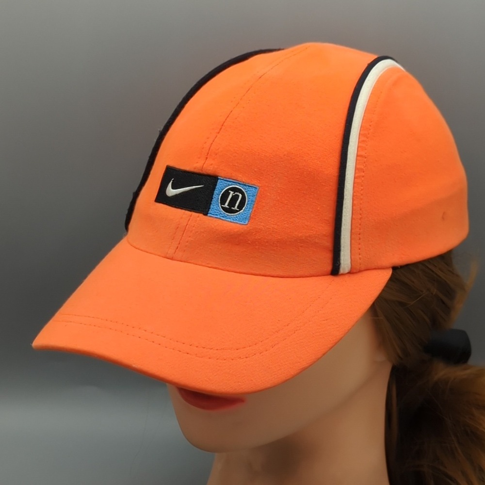 Nike Golf Tennis Workout Yoga Swoosh Hat Cap Orange OSFA Womens Vintage Y2K